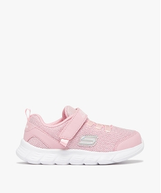 GEMO Baskets filles souples en mesh effet pailleté et à scratch - Skechers Rose