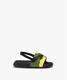 GEMO Mules de piscine garçon à bride talon élastique et bandeau camouflage - Ellesse Vert