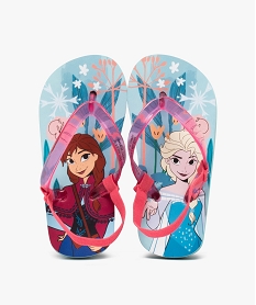 GEMO Tongs fille à brides transparentes et bride talon élastique Reine des neiges - Disney bleu standard