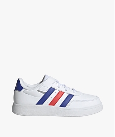 GEMO Baskets garçon à scratch et à lacets avec bandes latérales colorées - Adidas Blanc