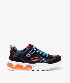 GEMO Baskets garçon running à scratch en mesh S Lights - Skechers noir vif