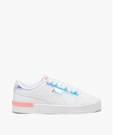 GEMO Baskets fille dessus en cuir uni à lacets avec détail métallisé - Puma blanc chine