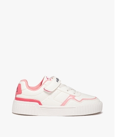 GEMO Baskets fille unies à détails colorés avec scratch - Ellesse blanc chine