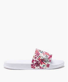 GEMO Mules de piscine fille au motif fleural Rose