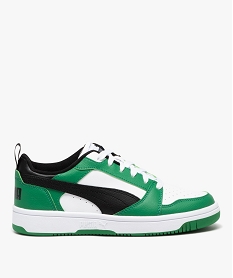 GEMO Baskets garçon style rétro à lacets bande contrastante - Puma blanc chine