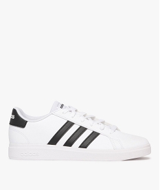 GEMO Baskets garçon low-cut à bandes contrastantes Grand Court - Adidas Blanc