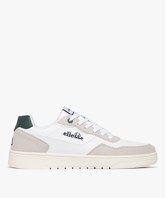 GEMO Baskets homme bi-matières à lacets style rétro - Ellesse blanc chine
