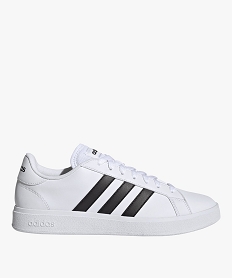 GEMO Baskets basses à bandes contrastées homme - Adidas Grand Court Base Blanc