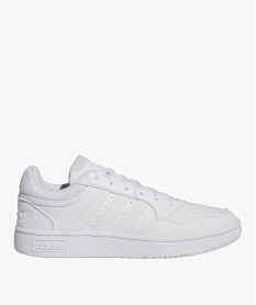 GEMO Baskets homme unies à lacets Hoops 3.0 - Adidas blanc chine