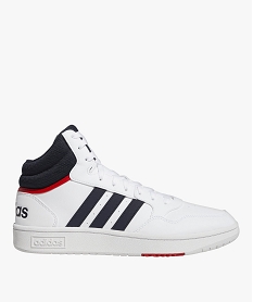 GEMO Baskets homme mid-cut Hoops à lacets - Adidas Blanc