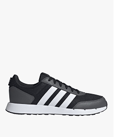 GEMO Baskets homme en mesh style running avec bandes contrastantes - Adidas noir vif