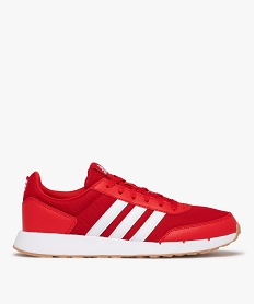 GEMO Baskets homme en mesh style running avec bandes contrastantes - Adidas Rouge