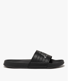 GEMO Mules de piscine homme unies à bandeau effet matelassé - Kappa Noir