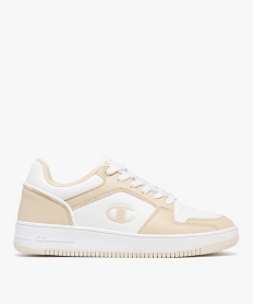 GEMO Baskets femme bicolores à lacets avec semelle épaisse à étoiles - Champion USA blanc chine