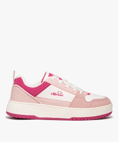 GEMO Baskets femme à lacets avec semelle épaisse colorée - Ellesse blanc chine