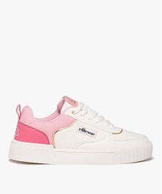 GEMO Baskets femme à lacets avec semelle épaisse striée - Ellesse blanc chine