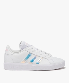 GEMO Baskets femme unies à bandes colorées avec lacets – Adidas Blanc