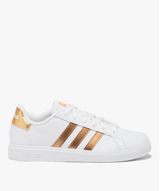 baskets basses a bandes brillantes femme - adidas grand court base blancJ652601_1