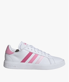 GEMO Baskets femme unies à bandes colorées avec lacets – Adidas Blanc