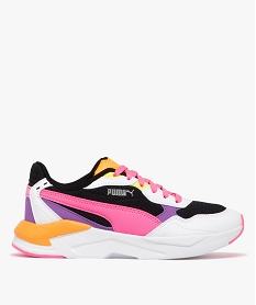 GEMO Baskets femme en mesh contrasté et à lacets style running - Puma blanc chine