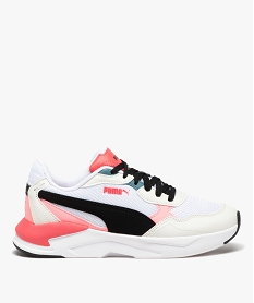 GEMO Baskets femme en mesh contrasté et à lacets style running - Puma blanc standard
