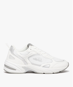 GEMO Baskets femme bicolores en mesh style running - Ellesse blanc chine