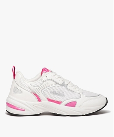 GEMO Baskets femme bicolores en mesh style running - Ellesse blanc standard