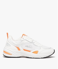 GEMO Baskets femme bicolores en mesh style running - Ellesse orange chine