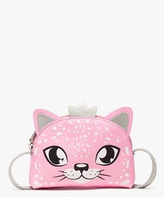 GEMO Sac bandoulière tête de chat à paillettes fille Rose