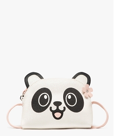 GEMO Sac bandoulière tête de panda à paillettes fille Blanc