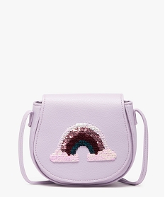 GEMO Sac besace à motif arc-en-ciel en sequins fille Violet