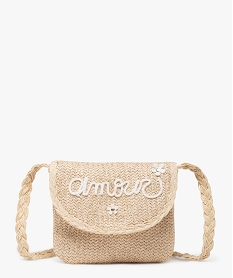 sac aspect raphia avec message brode fille beige sacs et cartablesJ658601_1