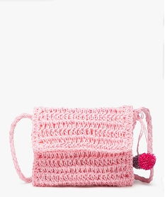 GEMO Sac à rabat en paille de papier fille rose standard