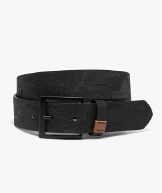 GEMO Ceinture unie texturée à boucle carrée garçon noir standard