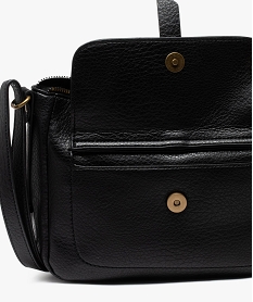 sac besace zippe en matiere grainee femme noir standard sacs bandouliereJ666901_4
