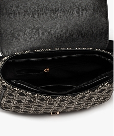 sac bandouliere en toile tissee avec rabat aspect cuir femme noir standardJ670101_3