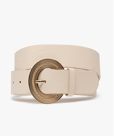 GEMO Ceinture large à boucle fantaisie ciselée femme Beige