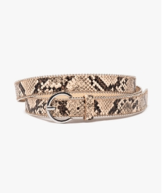 GEMO Ceinture fine à perles et motifs animaliers femme Beige