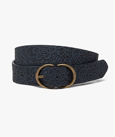 GEMO Ceinture à motifs dentelle en relief femme Bleu