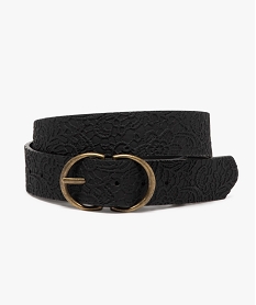 GEMO Ceinture à motifs dentelle en relief femme noir standard