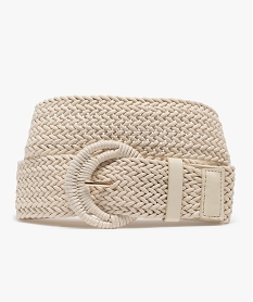 GEMO Ceinture large tressée femme beige standard