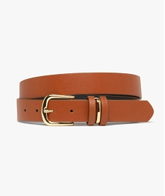 ceinture avec boucle metallique et trois passants femme marron vifJ675601_1