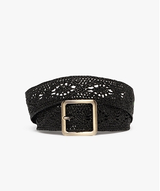 GEMO Ceinture tressée avec motifs ajourés femme noir standard