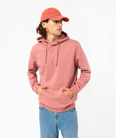 GEMO Sweat à capuche intérieur molletonné homme Rose