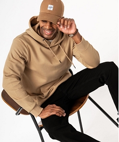 GEMO Sweat à capuche intérieur molletonné homme marron vif