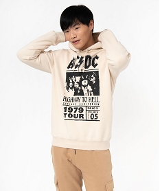 GEMO Sweat à capuche avec photo homme - ACDC Beige