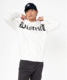 GEMO Sweat à capuche avec inscription XXL homme blanc standard