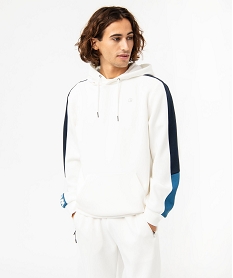 GEMO Sweat à capuche homme en maille sport Blanc