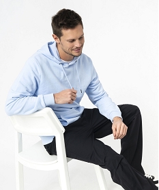 GEMO Sweat à capuche non molletonné homme Bleu