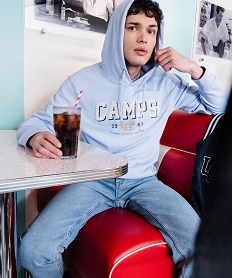 GEMO Sweat à capuche en French Terry imprimé homme - Camps United Bleu